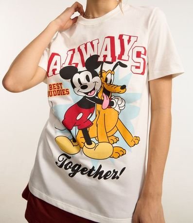 Remera Alargada en Algodón con Estampa Mickey y Pluto 4