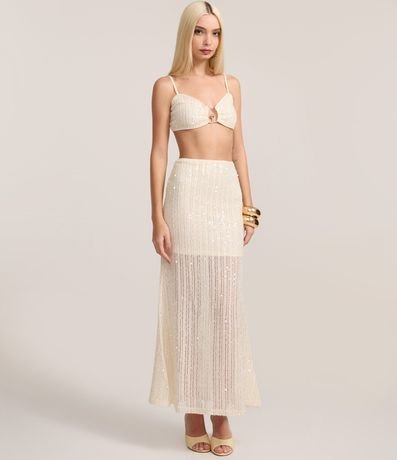 Blusa Cropped con Bretel Fino y Textura 2