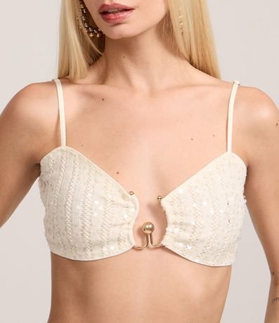 Blusa Cropped con Bretel Fino y Textura 3