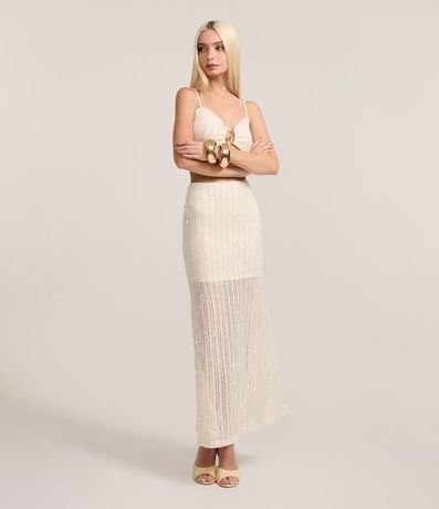 Pollera New Midi en Punto con Lentejuelas