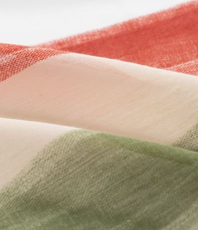 Canga Rectangular en Chiffon con Estampa de Follaje de Buriti y Borla 5