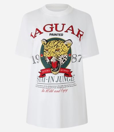 Remera Alargada en Algodón con Estampa Jaguar 4