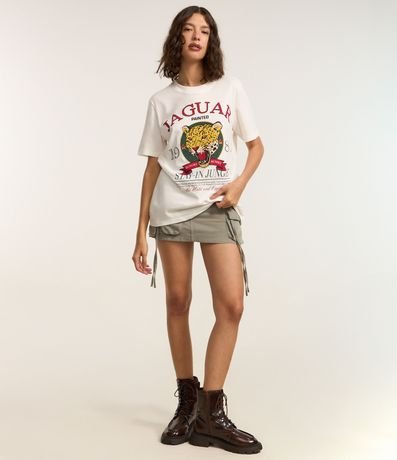 Remera Alargada en Algodón con Estampa Jaguar 2