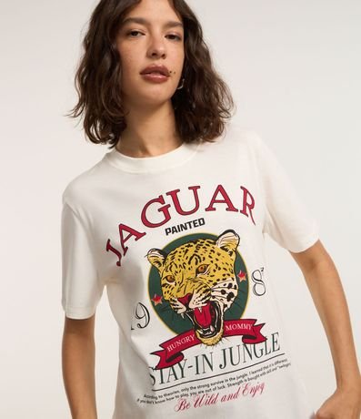Remera Alargada en Algodón con Estampa Jaguar 3