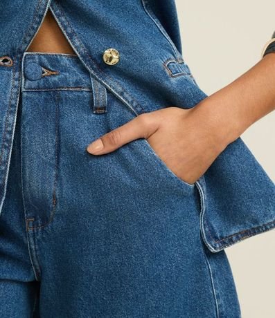 Short Mom en Jeans con Cintura Sastre y Botón Forrado 4