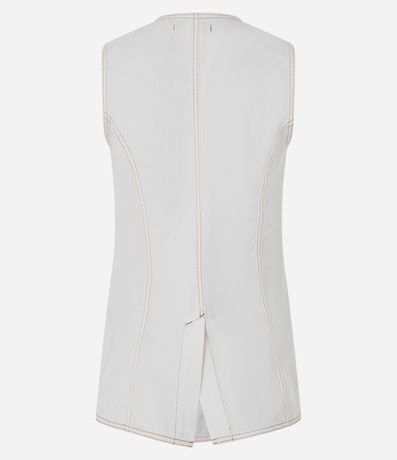 Chaleco Alargado en Sarga con Detalles Contrastantes 6