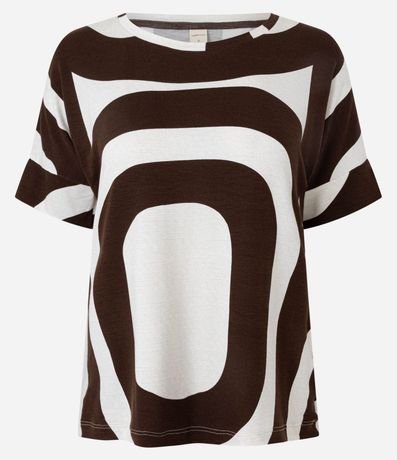 Blusa en Viscosa con Manga Recortada y Estampado Geométrico 5