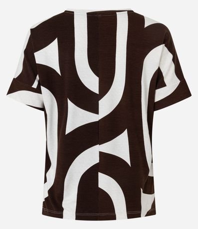 Blusa en Viscosa con Manga Recortada y Estampado Geométrico 7