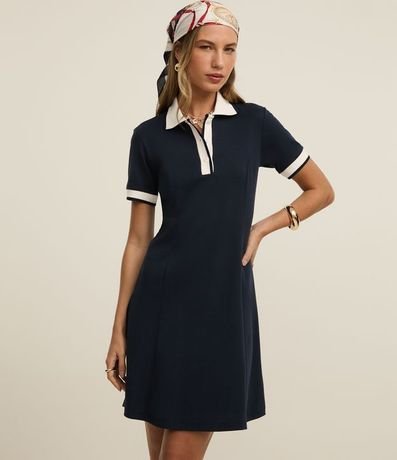 Vestido Sportcore Corto en Algodón con Contrastes