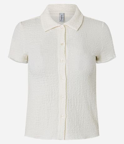 Camisa Texturizada en Cambraia con Frufru en la Manga 5