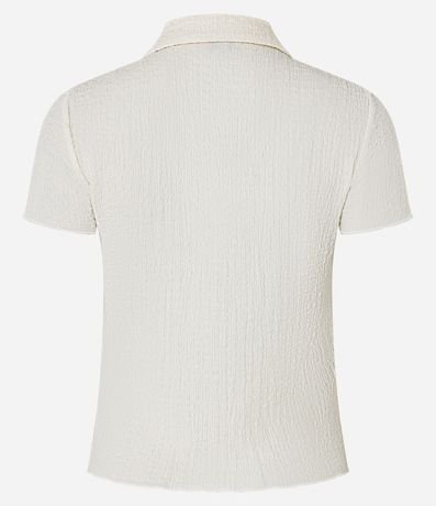 Camisa Texturizada en Cambraia con Frufru en la Manga 7