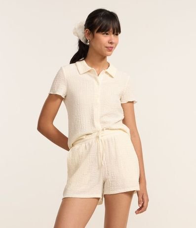 Bermuda Recta en Chambray Texturizada 2