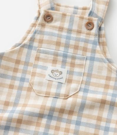 Peto Infantil en Algodón con Estampa de Cuadros - Talle 0 a 18 Meses 7