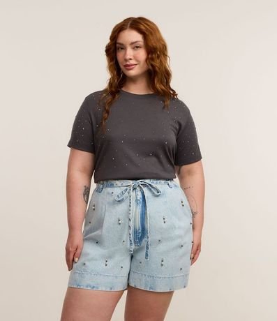 Remera con Brillos Salpicados Curve & Plus Size 2