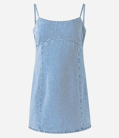Vestido Tubito Corto en Jeans con Bretel Fino 5