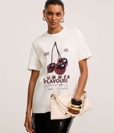Remera Regular con Estampa de Cereza