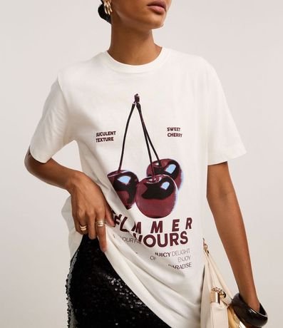 Remera Regular con Estampa de Cereza 2