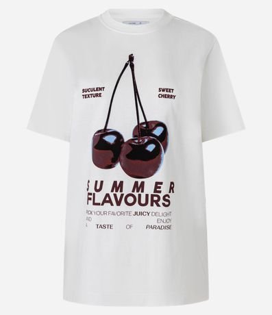 Remera Regular con Estampa de Cereza 3