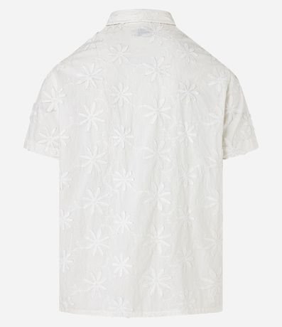 Camisa Comfort en Algodón con Estampa Bordada de Flores 8
