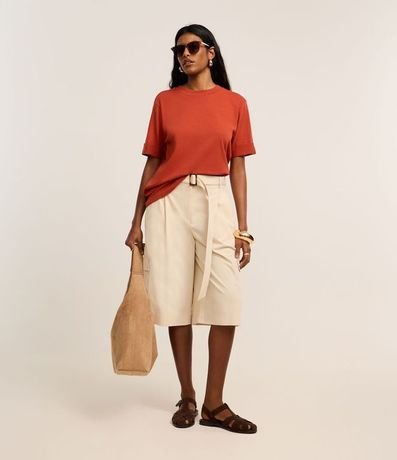 Blusa Alargada en Malla con Manga Doblada 2