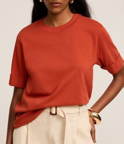 Blusa Alargada en Malla con Manga Doblada 4