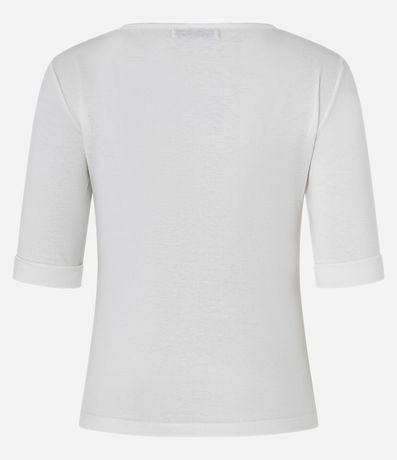 Blusa en Rib con Escote V y Manga Dobrada 6