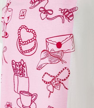 Blusa Slim en Algodón con Estampa Just A Girl y Manga Abullonada 6