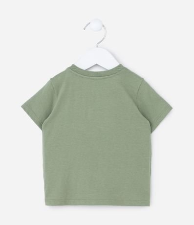 Remera Infantil con Pequeño Bolsillo de Dinosaurio - Talle 0 a 18 Meses 2