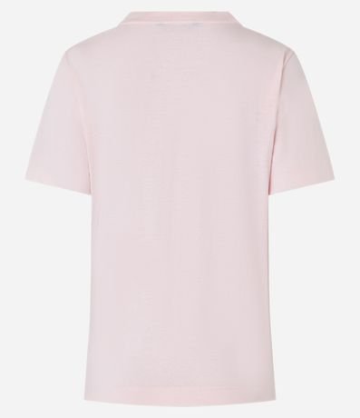 Remera T-shirt en Algodón con Moldura y Estampa Floral Barcelona 8