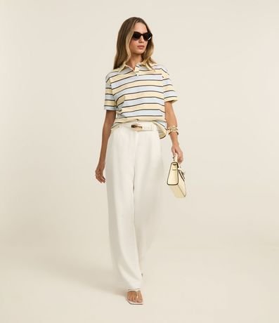Blusa Polo en Algodón con Estampa de Rayas 3