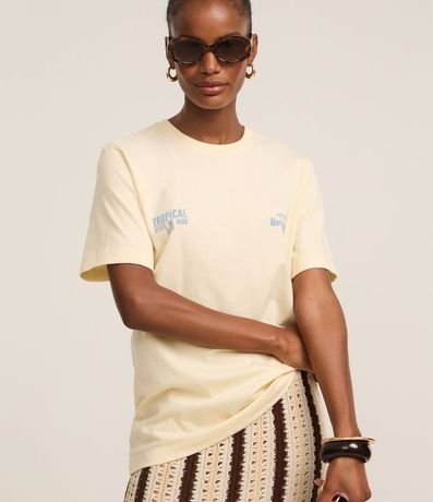 Remera T-Shirt Slim con Lettering Brasil Tropical 1