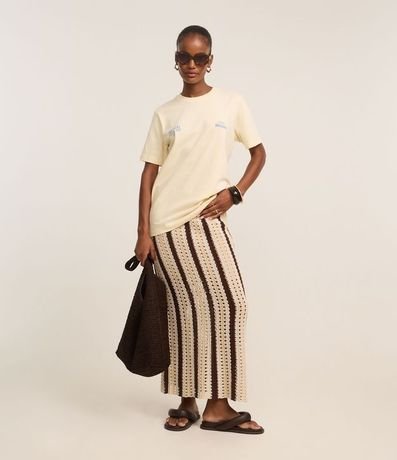 Remera T-Shirt Slim con Lettering Brasil Tropical 2