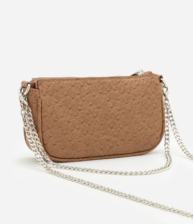 Bolsillo Baguette Pequeña en PU Texturizado con Correa de Cadena 3