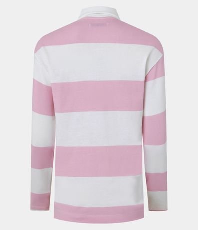 Blusa en Algodón con Cuello Polo y Rayas Largas 6