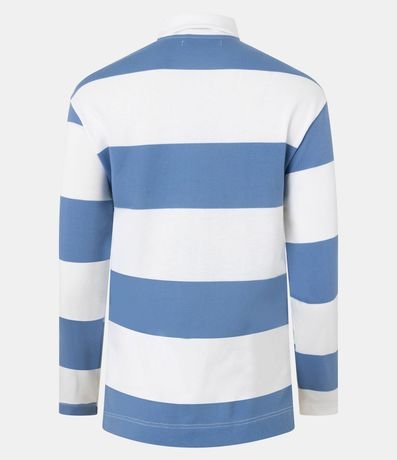 Blusa en Algodón con Cuello Polo y Rayas Largas 6