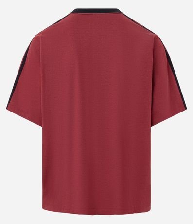 Remera Deportiva Oversized en Algodón con Estampa Localizada y Lettering 7