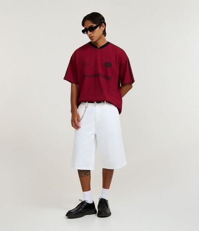 Remera Deportiva Oversized en Algodón con Estampa Localizada y Lettering 2