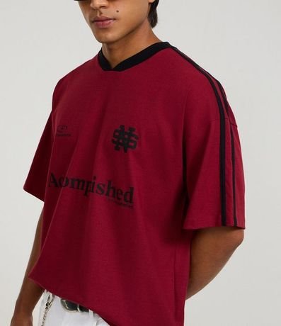 Remera Deportiva Oversized en Algodón con Estampa Localizada y Lettering 3