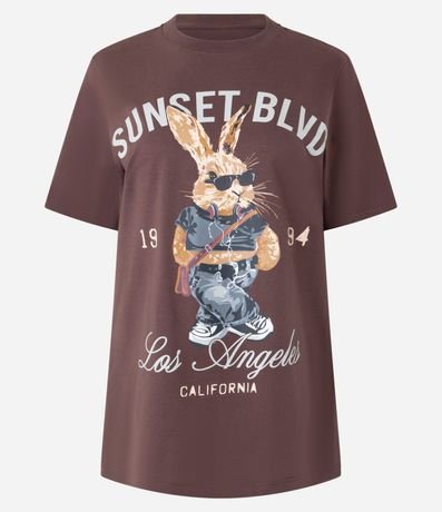 Remera Alargada en Algodón con Estampa Conejo 5
