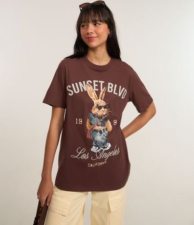 Remera Alargada en Algodón con Estampa Conejo 3