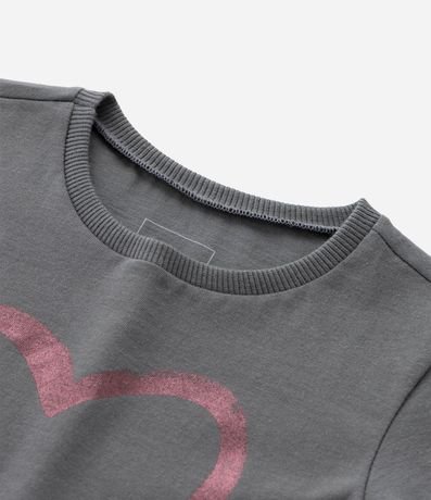 Remera Infantil con Estampa Corazón en Foil - Tam  1 a 6 años 4