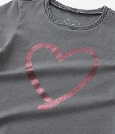 Remera Infantil con Estampa Corazón en Foil - Tam  1 a 6 años 5