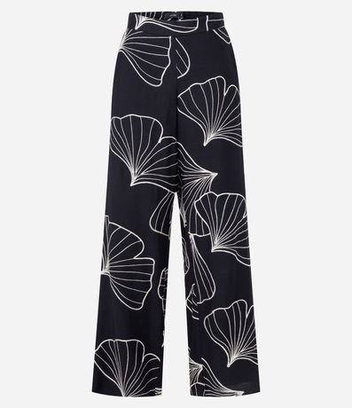 Pantalón Wide Leg en Viscosa con Bordado Follaje 6