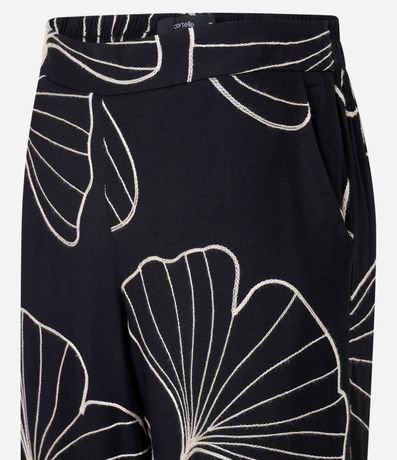 Pantalón Wide Leg en Viscosa con Bordado Follaje 7