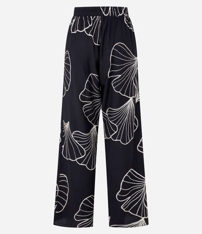 Pantalón Wide Leg en Viscosa con Bordado Follaje 8