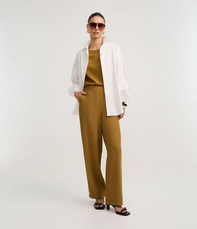 Pantalón Wide Leg Sastrería en Viscosa con Rayas contrastantes 5