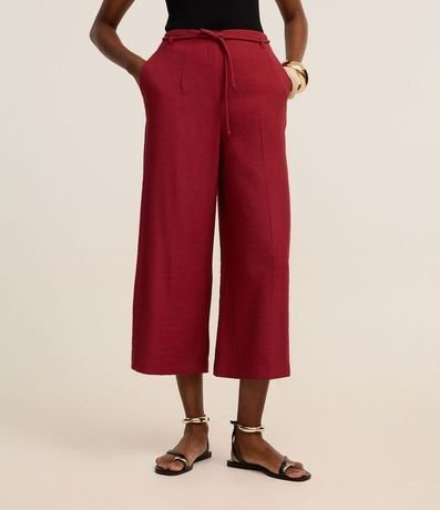 Pantalón Pantacourt con Corte Sastre y Lazo 4