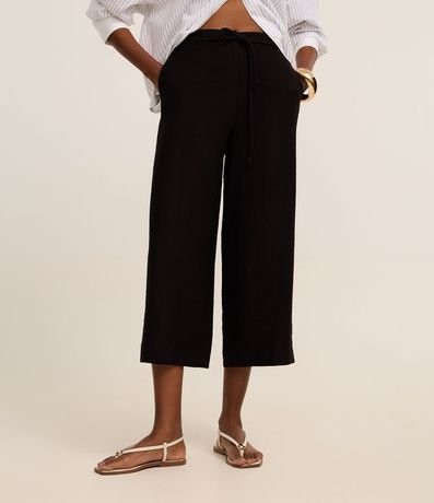 Pantalón Pantacourt con Corte Sastre y Lazo 3