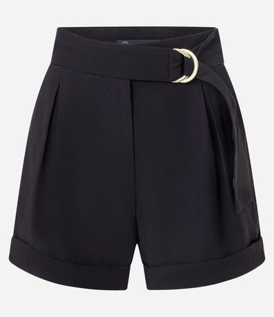 Short Sastre Cintura Alta en Viscosa Twill con Cinturón 5