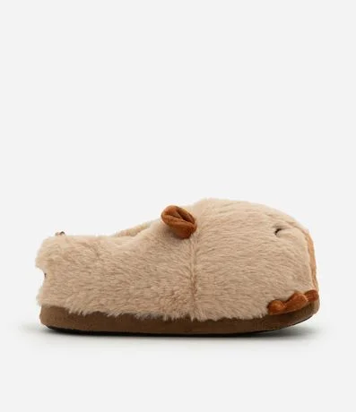 Pantufla Infantil en Fleece con Aplicación de Carpincho – Talle 30 a 36